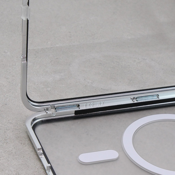 Etui Magnetic Dual Glass MagSafe do Samsung Galaxy S23, srebrne