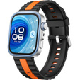Pasek Silikonowy do Huawei Watch Fit 4 / 4 Pro / 3, Czarny / Pomarańczowy