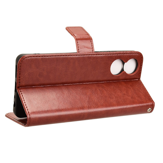 Etui z klapką do TCL 40 NxtPaper, Crazy Horse Wallet, brązowe