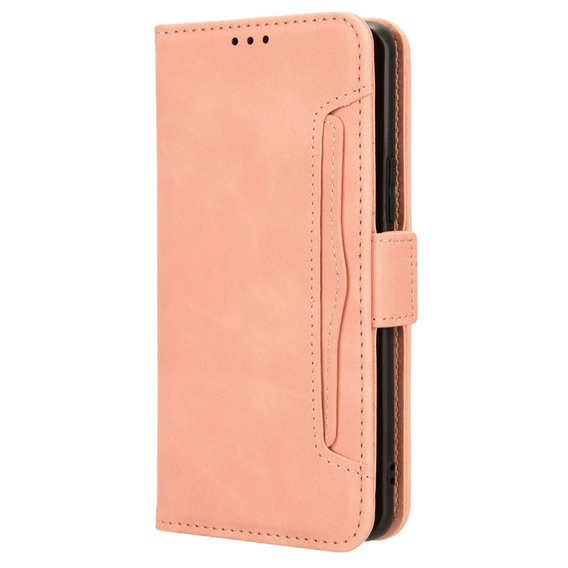 Etui z klapką do Honor Magic 6 Lite 5G, Card Slot, różowe