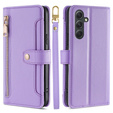 Etui z klapką do Samsung Galaxy A54 5G, Wallet Zipper Pocket, fioletowe