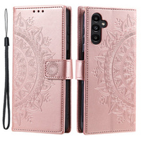 Etui z klapką do Samsung Galaxy A35 5G, Mandala, różowe rose gold