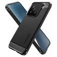 Etui Spigen do Xiaomi 15, Rugged Armor, czarne + Szkło Hartowane 9H