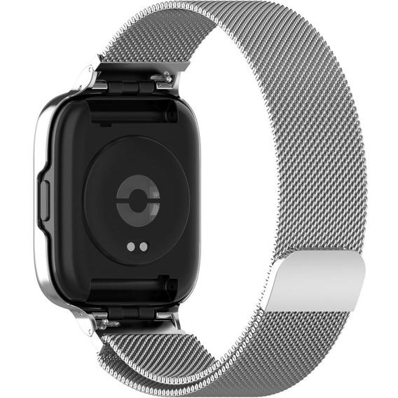 Pasek Bransoleta Milanese z Etui do Xiaomi Redmi Watch 3 Active, Srebrny