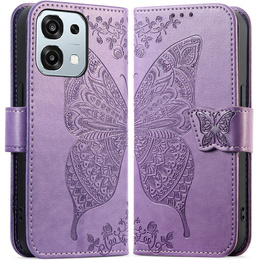 Etui z klapką do Oppo A6 Pro 5G, Butterfly, fioletowe