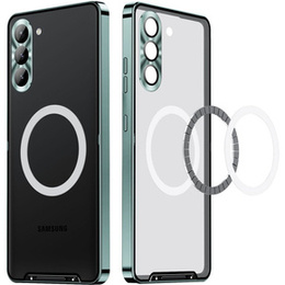 Etui z ochroną aparatu do Samsung Galaxy S24+ Plus, CamShield MagSafe, przezroczyste / zielone