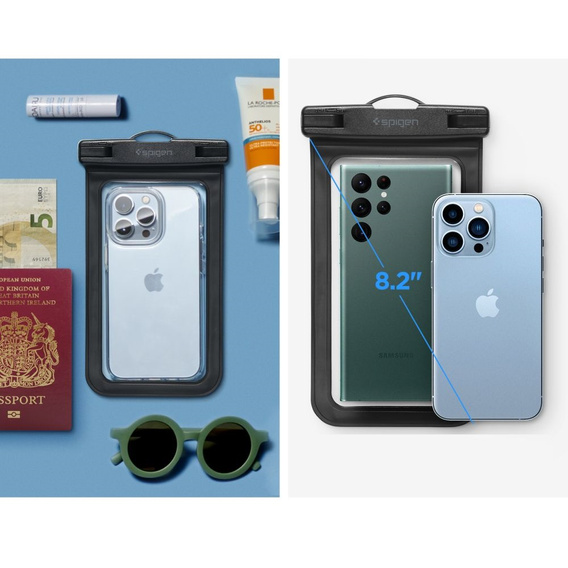 Wodoszczelne etui Spigen A601 Universal Waterproof Case 1-Pack, czarne