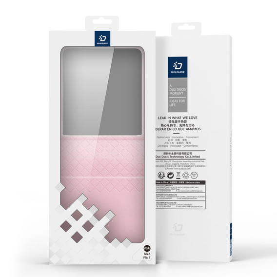 Etui Dux Ducis Bril Series do Samsung Galaxy Z Flip7 5G – różowe, skórzane