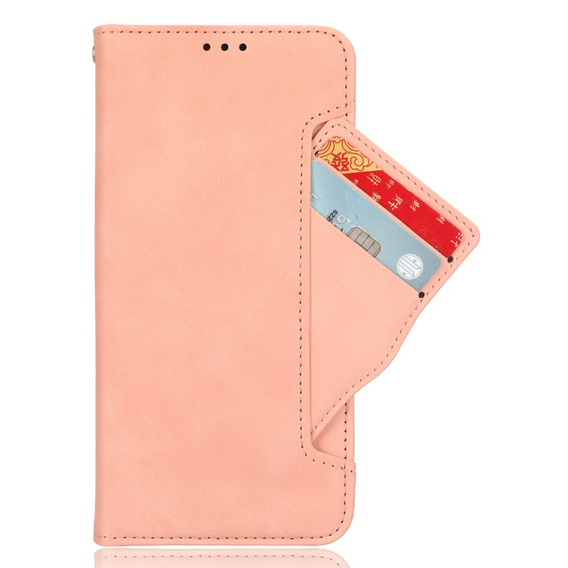 Etui z klapką do Xiaomi Poco F7 Pro, Card Slot, różowe
