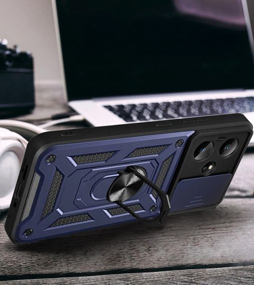 Etui pancerne do Realme GT 7 / 7T, CamShield Slide, niebieskie