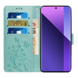 Etui z klapką do Xiaomi Redmi Note 13 Pro+, Butterfly, jasnoniebieskie