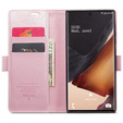 Etui z klapką CASEME do Samsung Galaxy Note 20 Ultra, Waxy Textured, różowe