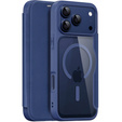 Etui z klapką Dux Ducis do iPhone 17 Pro, Skin X Pro, do MagSafe, granatowe