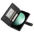 Etui z klapką do Samsung Galaxy S24 FE, Wallet Zipper Pocket, czarne