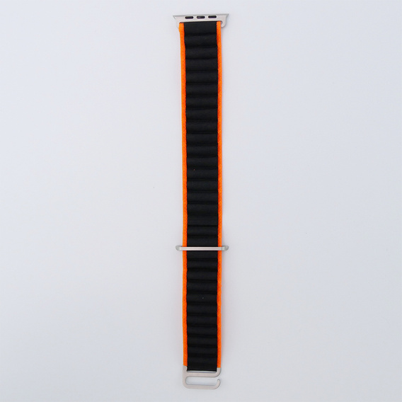Pasek Nylonowy do Apple Watch 1/2/3/4/5/6/7/8/9/10/11/SE Ultra 1/2/3 42/44/45/46/49mm, Pomarańczowy / Czarny