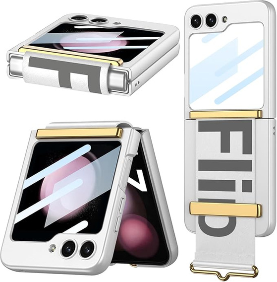 Etui do Samsung Galaxy Z Flip7 FE / Z Flip6, Strap Cover, srebrne