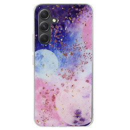 Etui Gold Glam do Samsung Galaxy A54 5G, Galaktyka + szkło 9H