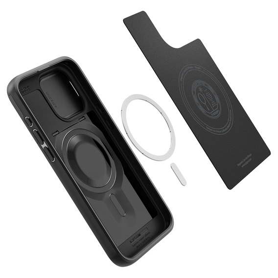 Etui SPIGEN do iPhone 15 Pro Max, Optik Armor MagSafe, Czarne