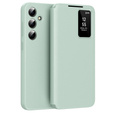 Etui z klapką do Samsung Galaxy A55 5G – zielone, Smart View Wallet z kieszenią na kartę
