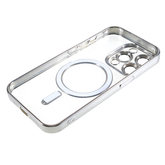 Zestaw Etui do iPhone 14 Pro, MagSafe Hybrid, srebrne + Szkło
