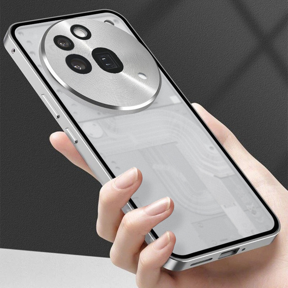 Etui do Nothing Phone 3a Pro, Frame Case, srebrne