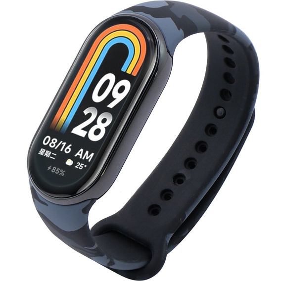 Pasek Silikonowy do Xiaomi Smart Mi Band 8 / Xiaomi Smart Mi Band 9, Kamuflaż niebieski