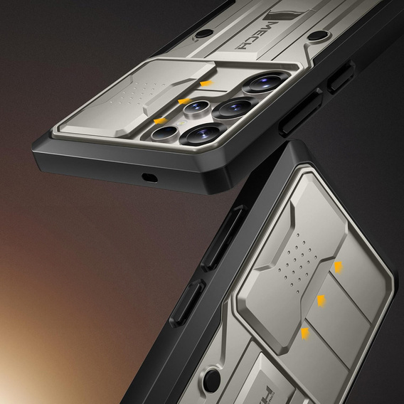 Etui do Samsung Galaxy S25 Ultra, Tongate MECH Series, Klips do paska, TiGray