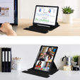 Etui z klawiaturą do Samsung Galaxy Tab S6 Lite 10.4" 2020/2022/2024, Rotary 360° Leather, czarne