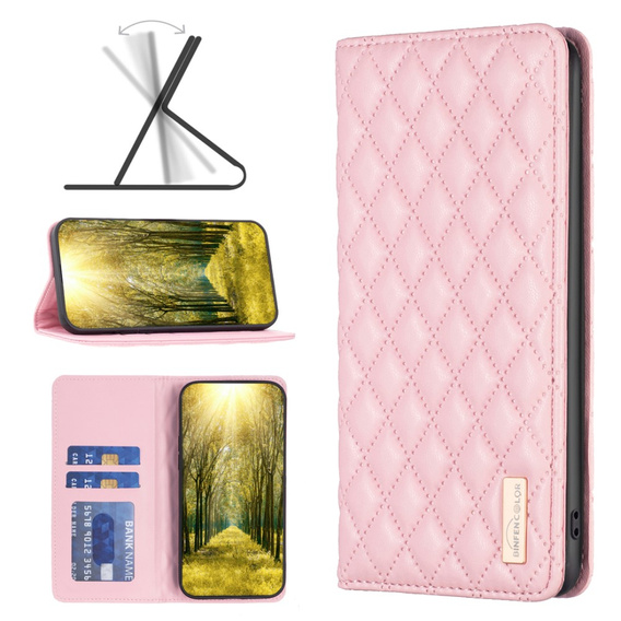 Etui z klapką do Oppo A38 4G, Wallet, BINFEN COLOR, różowe