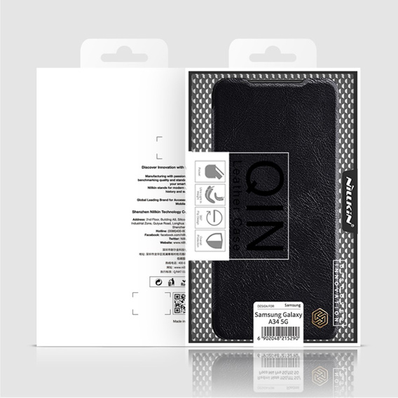 Etui NILLKIN do Samsung Galaxy A34 5G, Qin Series, Czarne