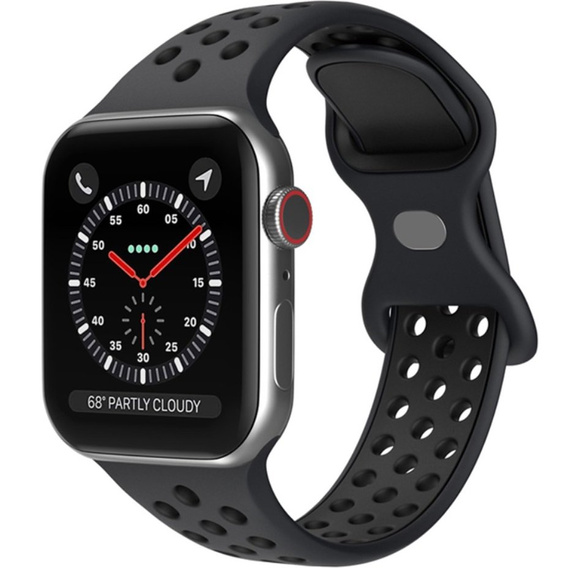 Pasek Silikonowy do Apple Watch 1/2/3/4/5/6/7/8/9/10/11/SE Ultra 1/2/3 42/44/45/46/49mm, Czarny