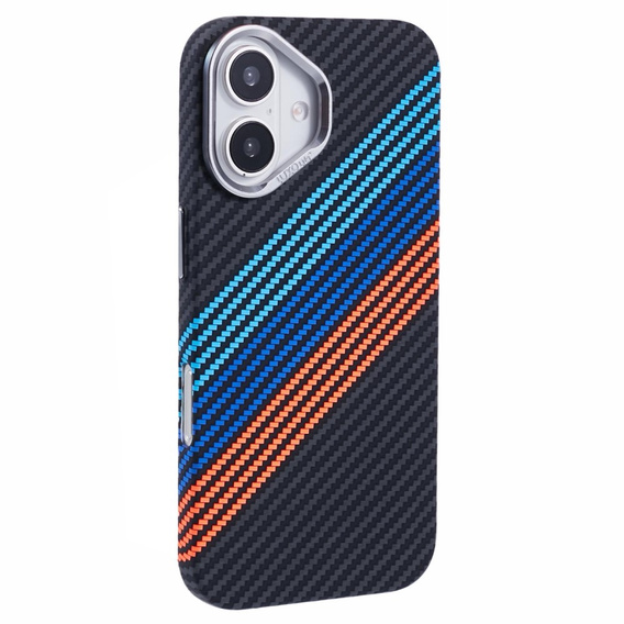 Etui do iPhone 16 Plus, Carbon Fiber MagSafe, granatowe