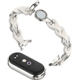 Kobieca bransoleta do Xiaomi Smart Band 10 / 9 / 8, biała / srebrna