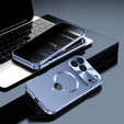 Etui do iPhone 17 Pro Max, ze szkłem prywatyzującym, do MagSafe – niebieskie