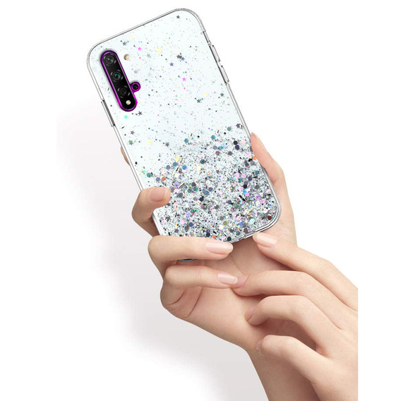 Etui do Huawei Nova 5T/Honor 20, Glittery, przezroczyste