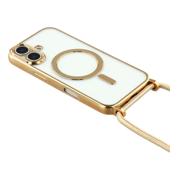Etui do iPhone 17, Electro MagSafe, złote + Smycz