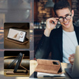 Etui CASEME do Samsung Galaxy S20 FE, Leather Wallet Case, brązowe