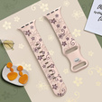 Pasek Silikonowy do Apple Watch 1/2/3/4/5/6/7/8/9/10/11/SE Ultra 1/2/3 42/44/45/46/49mm, Floral, Różowy / Fioletowy