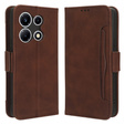 Etui z klapką do Infinix Note 30 VIP, Card Slot, brązowe