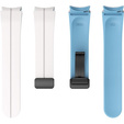 Pasek Silikonowy do Samsung Galaxy Watch 4/5/6/7/FE 40/42/43/44/45/46/47mm, Biały / Niebieski