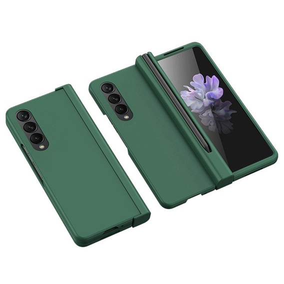 Etui ze szkłem do Samsung Galaxy Z Fold 4 5G, Rubberized Case, Green