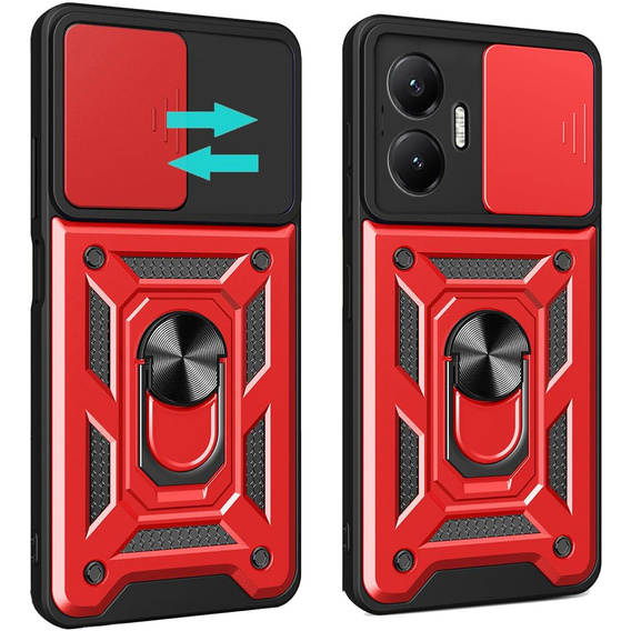 Etui pancerne do Xiaomi Poco F7, CamShield Slide, czerwone
