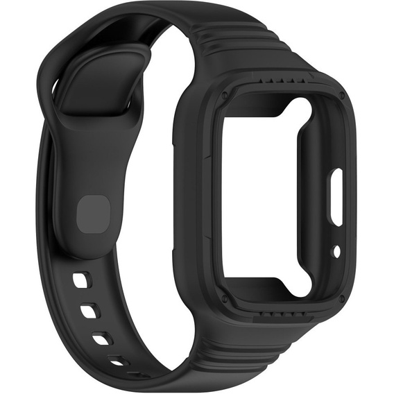 Pasek Silikonowy z Etui do Xiaomi Redmi Watch 3 Active, Czarny