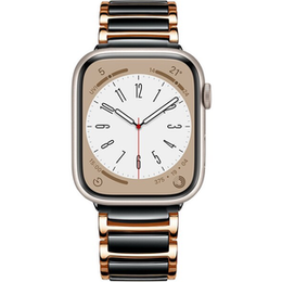 Bransoleta do Apple Watch 1/2/3/4/5/6/7/8/9/10/11/SE Ultra 1/2/3 42/44/45/46/49mm, Czarna / Różowe złoto