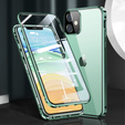 Etui do iPhone 12 Mini, Magnetic Dual Glass, zielone