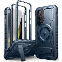 Etui pancerne do Samsung Galaxy S24, Dexnor Full Body MagSafe,  granatowe