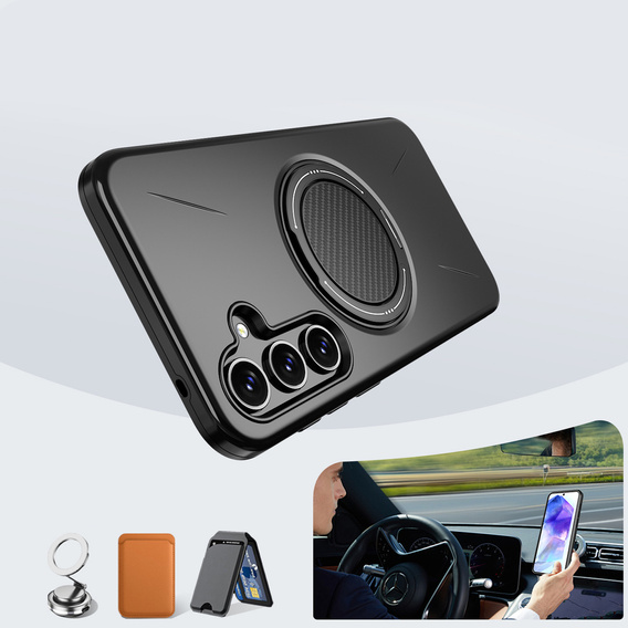 Etui do Samsung Galaxy A57 5G, z podstawką, do MagSafe, czarne