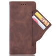 Etui z klapką do Honor 70 5G, Card Slot, brązowe
