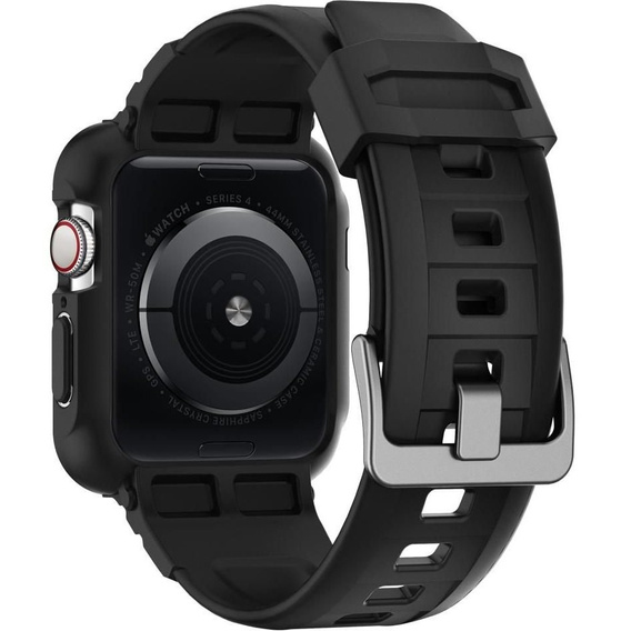 Pasek z etui Spigen do Apple Watch 4/5/6/7/8/9/SE 44/45mm, Rugged Armor Pro, Czarny