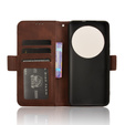 Etui z klapką do Xiaomi 14 Ultra, Card Slot, brązowe